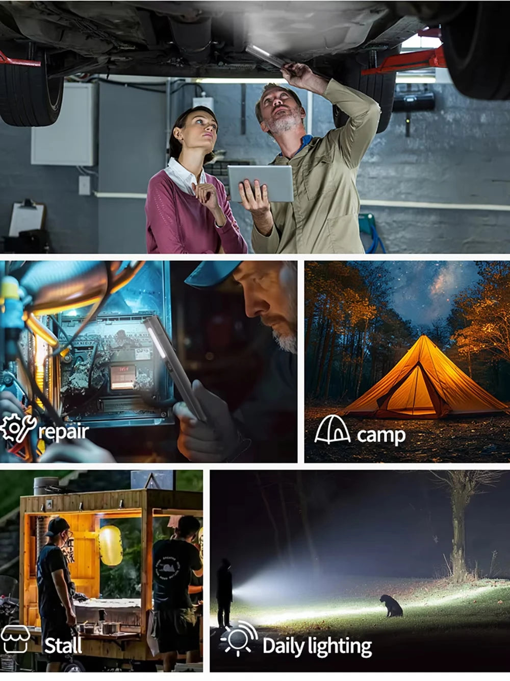 Rechargeable Magnetic LED Pen Light for Work & Camping
