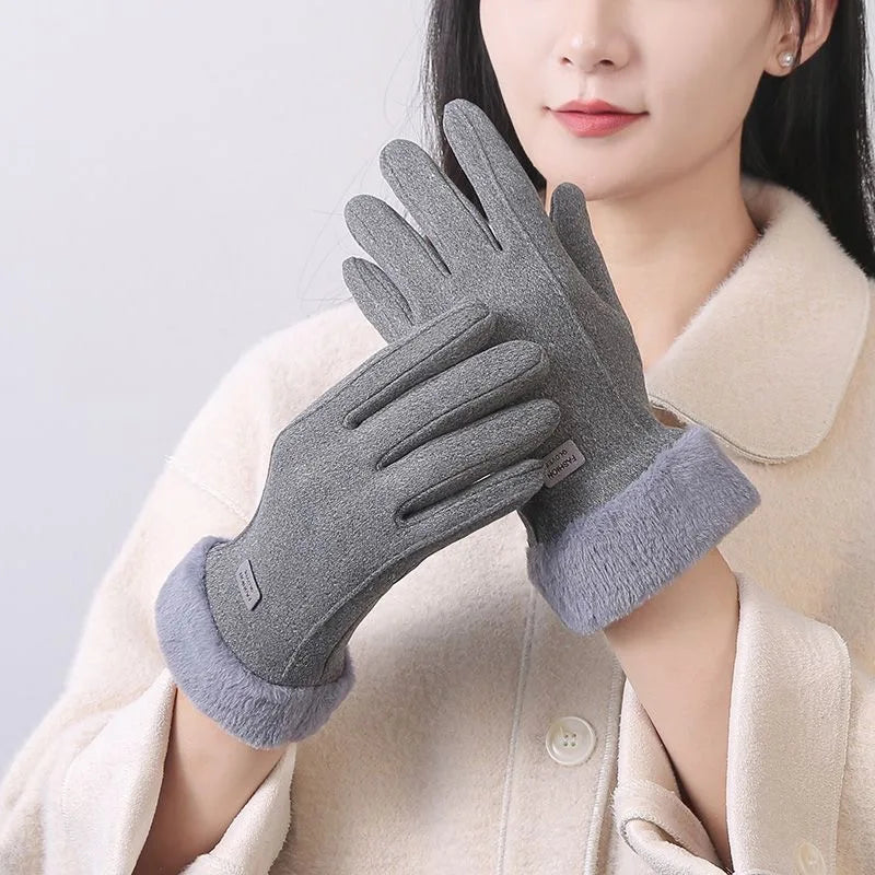 Women's Warm Touchscreen Winter Gloves – Windproof Fleece-Lined Gloves