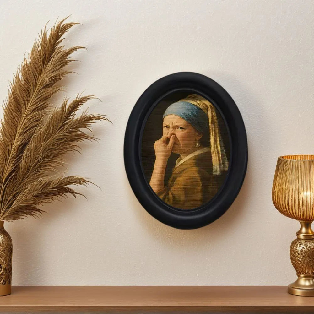 Quirky Girl Mini Framed Wall Art – Vintage Decorative Painting