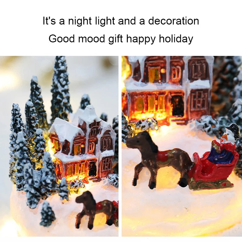 Christmas LED Night Light Mini Luminous House Decoration
