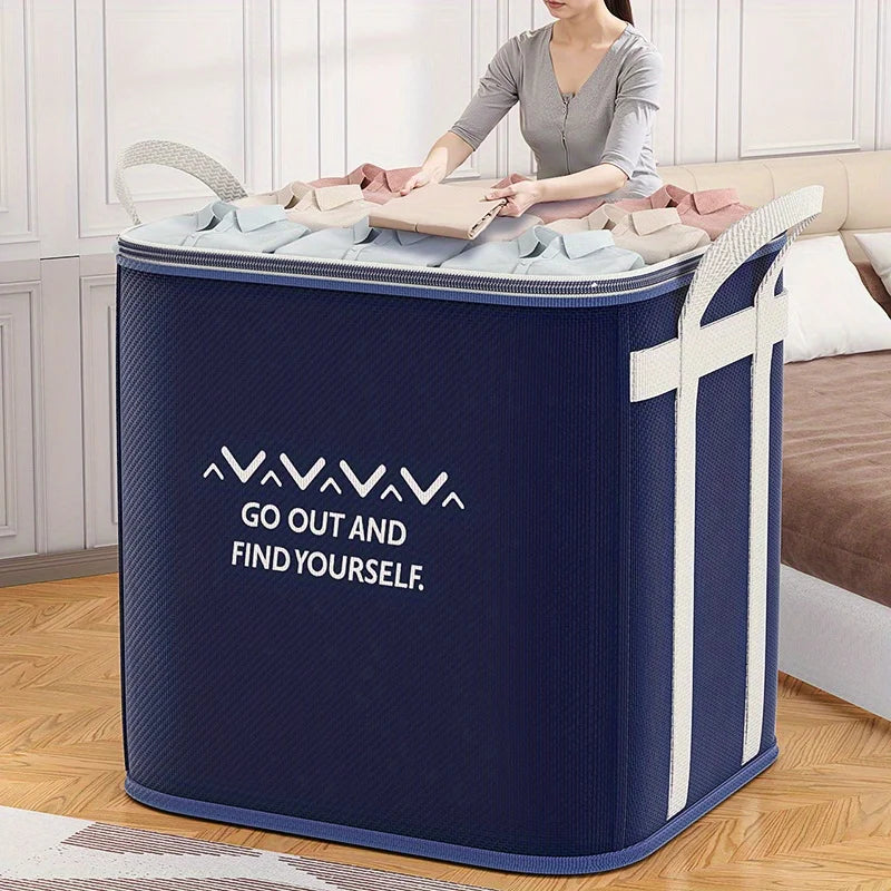 Large Clothes Storage Bag with Reinforced Handles – Foldable Home Organizer