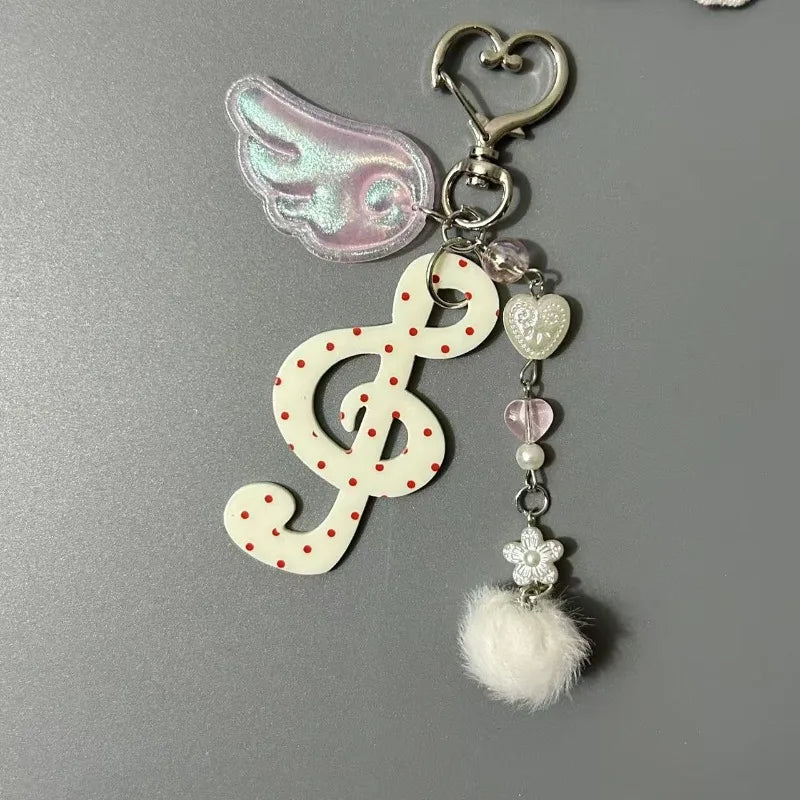 Kawaii Retro Music Note Keychain – Cute Bag Charm