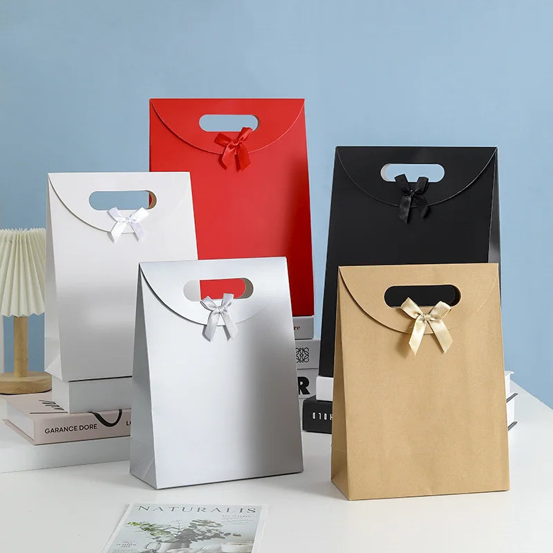 50-Pack Paper Gift Bags with Handles for Parties & Holidays