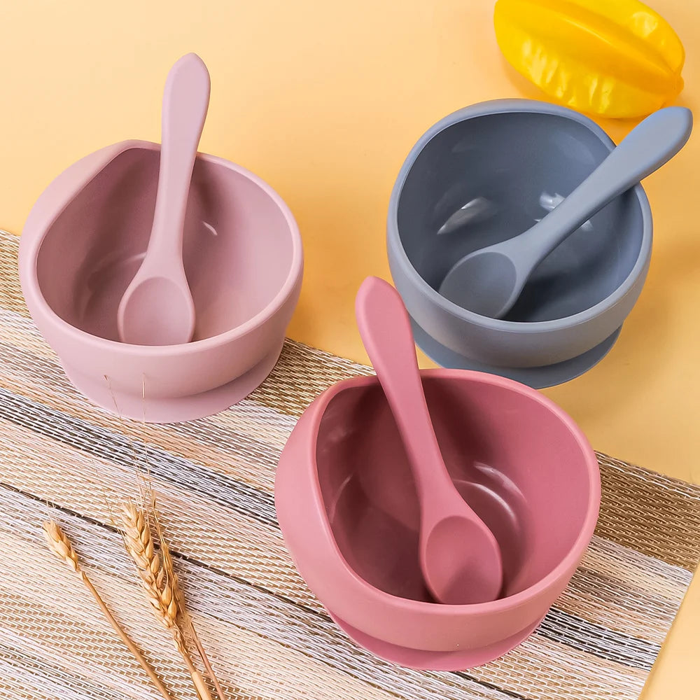 2-Piece Silicone Baby Suction Bowl Set – Feeding Tableware for Infants & Toddlers