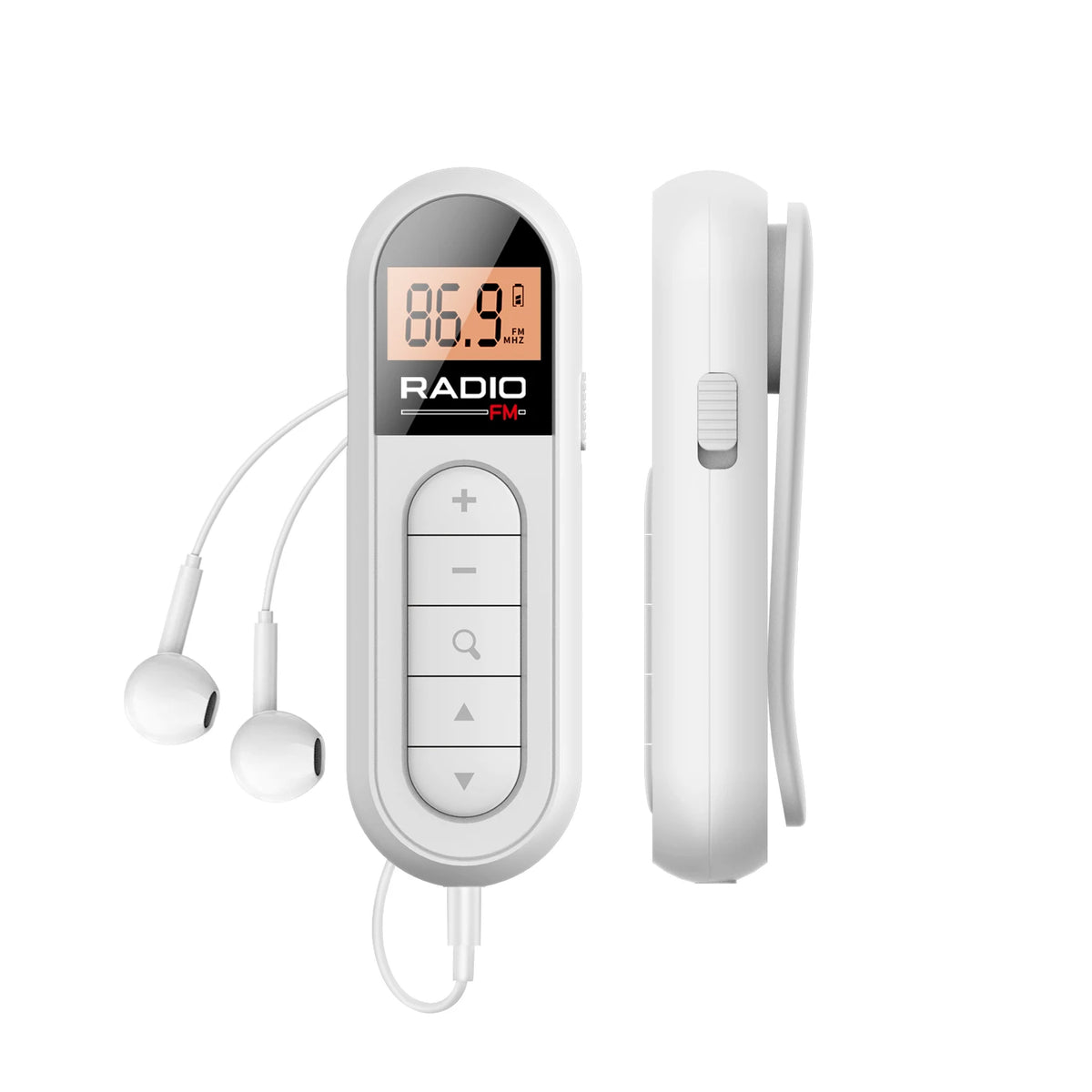 Rechargeable FM Pocket Radio – Portable Digital Tuning Radio with LCD Display