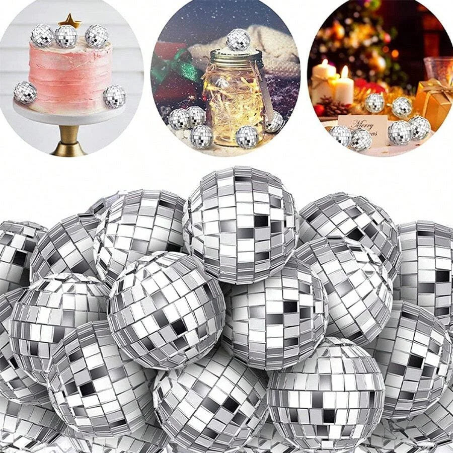 10pcs Mini Mirror Disco Balls – Reflective Hanging Party Decor