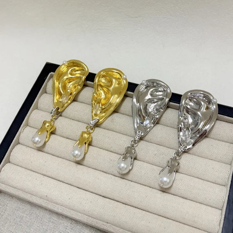 Women's Pearl Pendant Drop Earrings