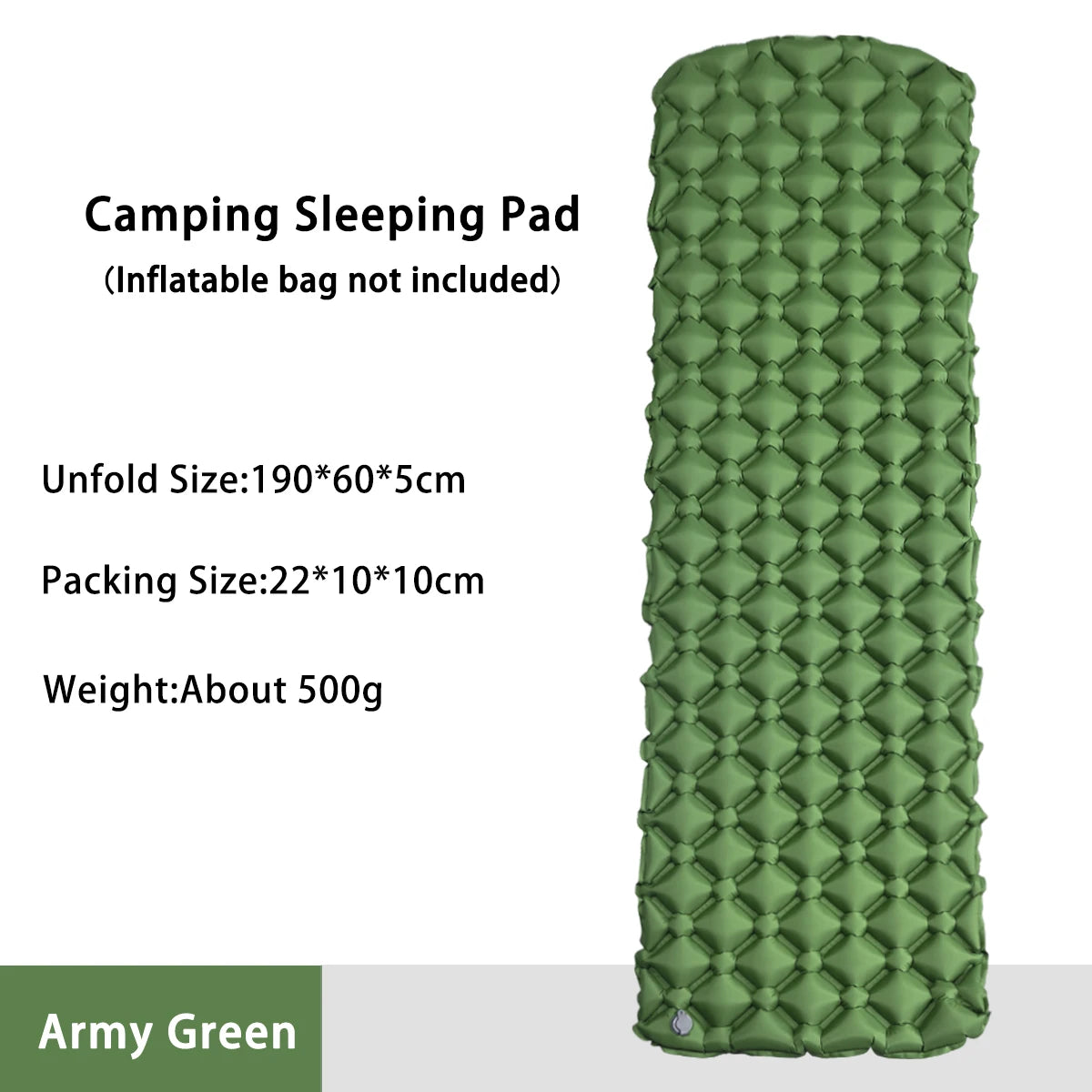 Inflatable Camping Sleeping Pad with Built-In Pump