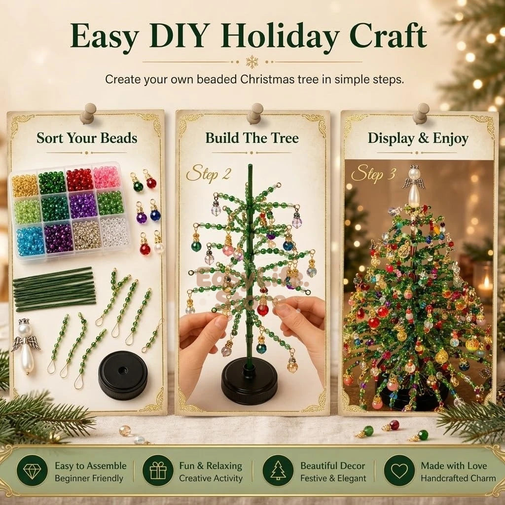 DIY Beaded Christmas Tree Kit – Handmade Holiday Decoration