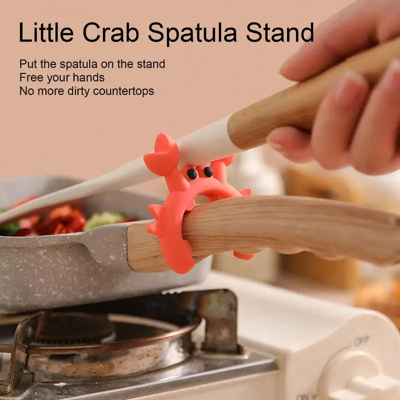 Crab Shaped Silicone Spoon Rest – Cute Kitchen Utensil Holder