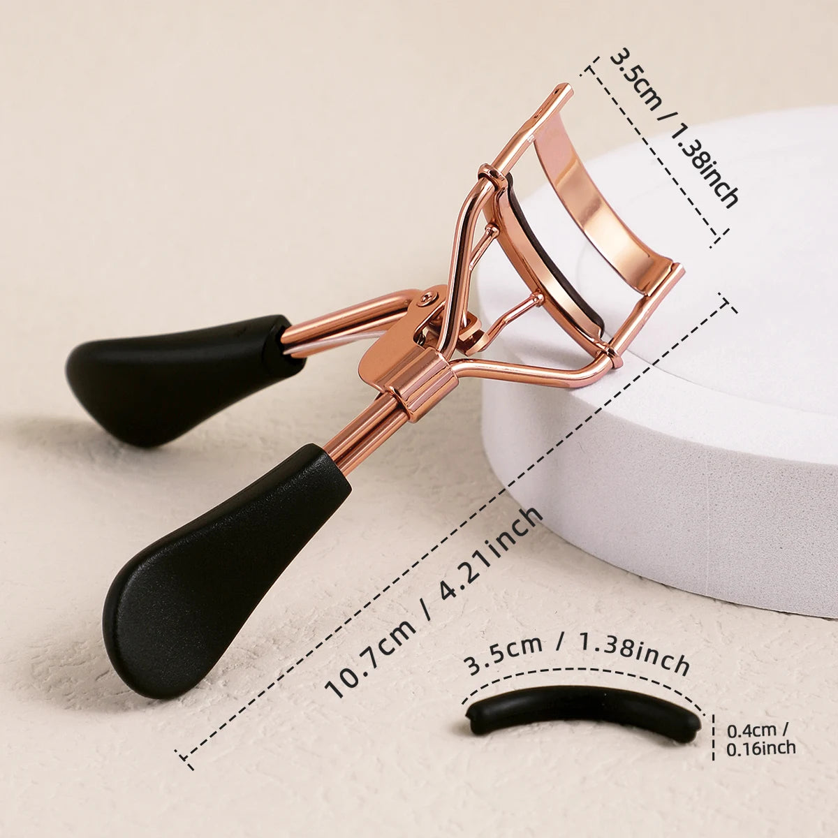 Portable Eyelash Curler with 15 Silicone Replacement Pads