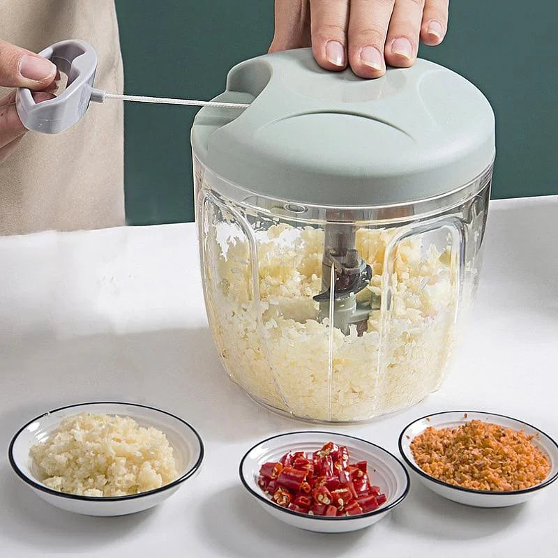 Manual Food Chopper – Mini Vegetable & Garlic Press Cutter