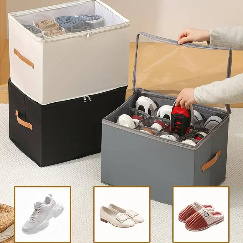 Foldable Oxford Fabric Shoe Organizer – Closet Storage Box