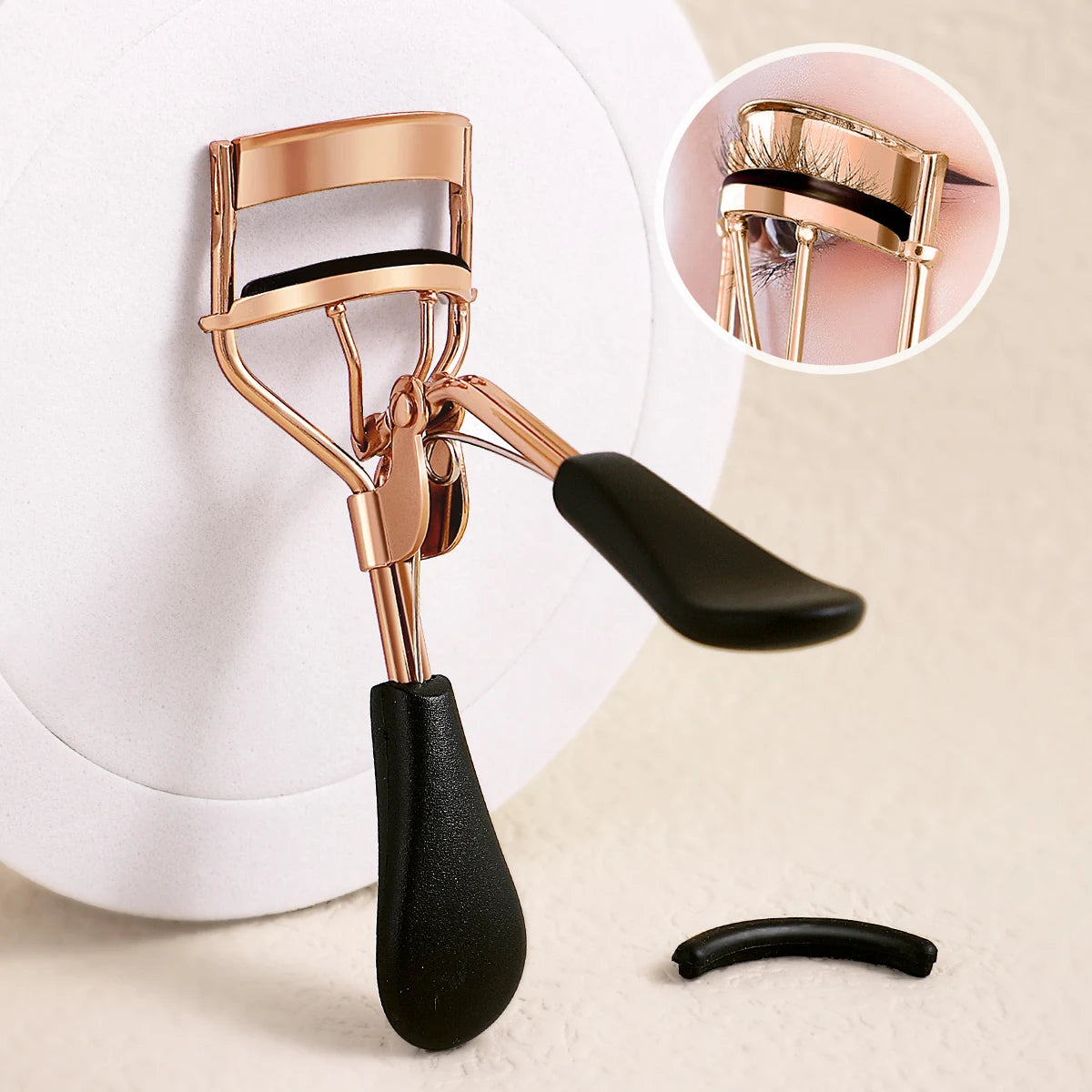 Portable Eyelash Curler with 15 Silicone Replacement Pads