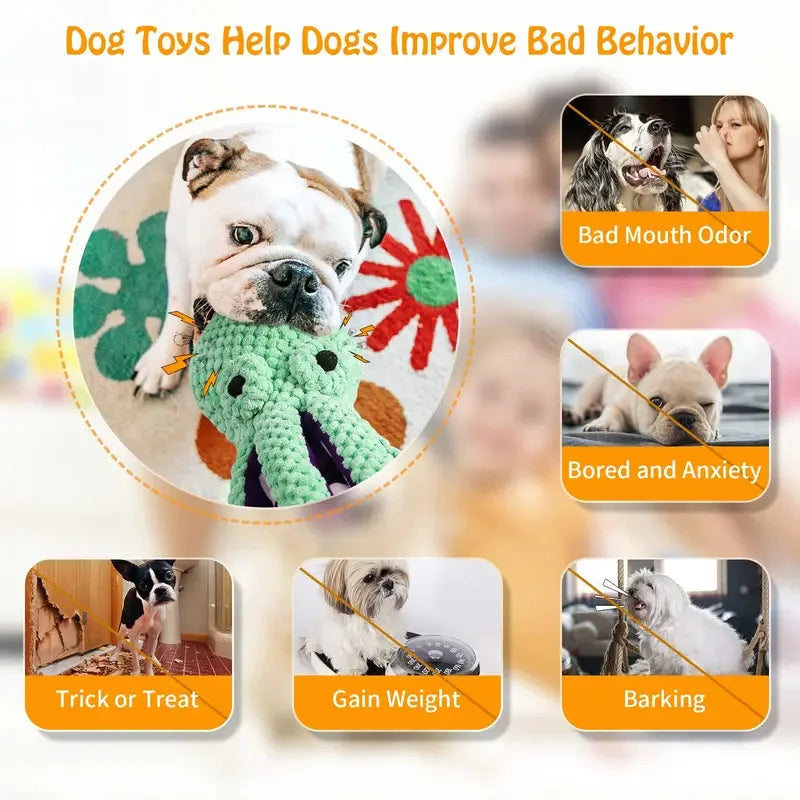 Octopus Plush Squeaky Toy for Dogs & Cats – Interactive Chew Toy