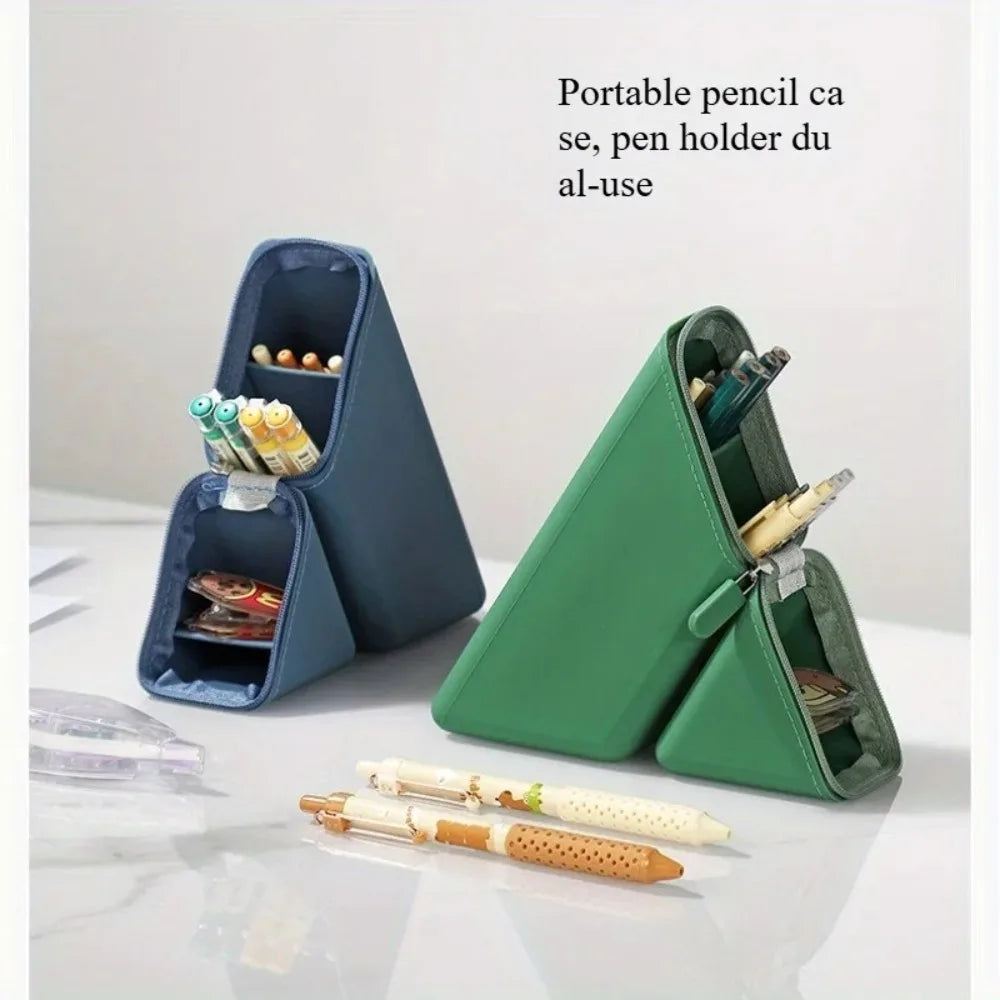 Foldable Silicone Pen Holder – Desktop Stationery Organizer