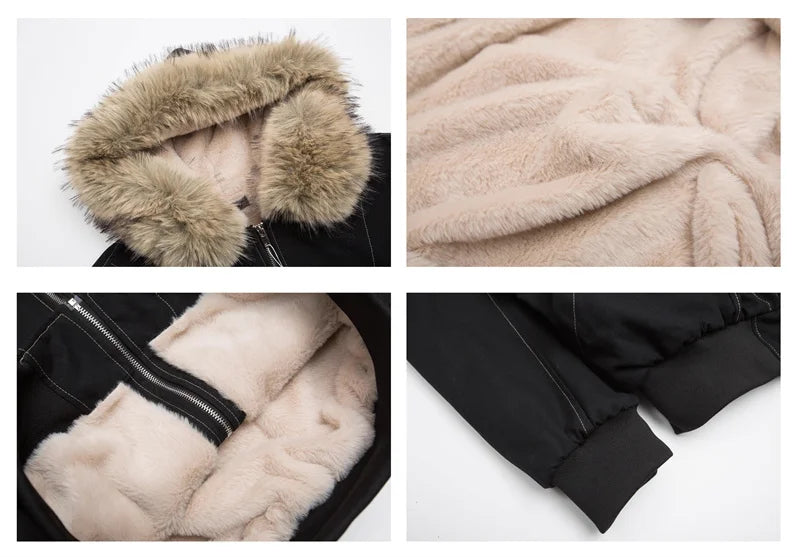 Women's Fur Collar Hooded Winter Parka – Warm Padded Coat
