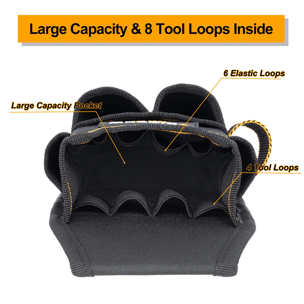 Multi-Pocket Tool Belt Pouch with Screwdriver Loops