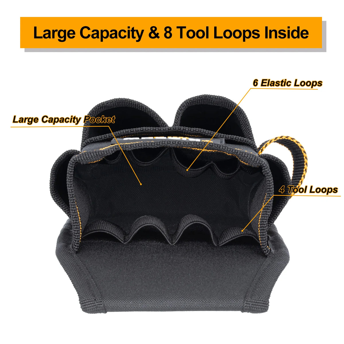 Multi-Pocket Tool Belt Pouch with Screwdriver Loops