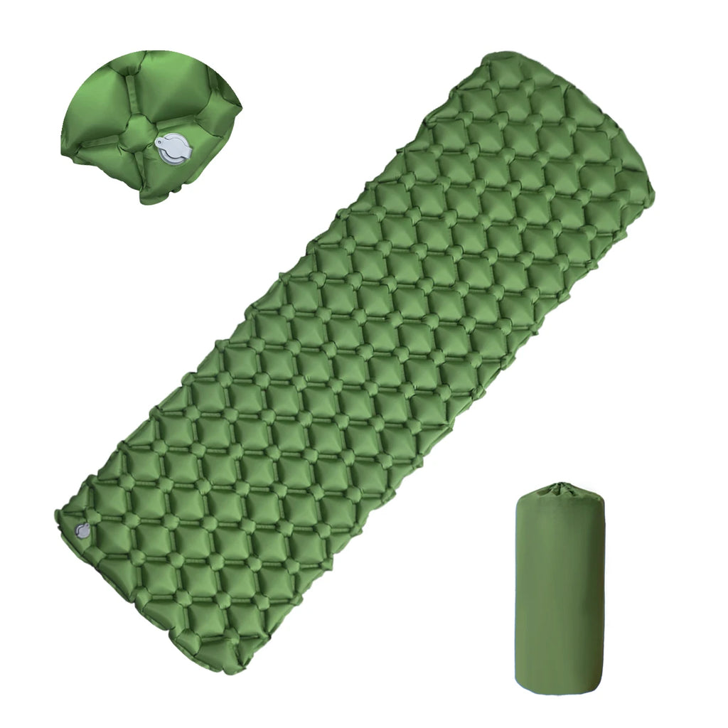 Inflatable Camping Sleeping Pad with Built-In Pump