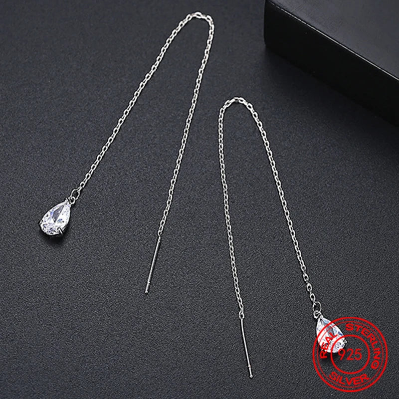 Women's Elegant Water Drop Chain Earrings