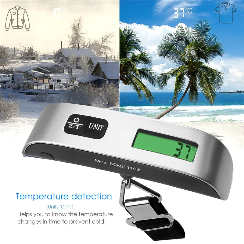 50kg Portable Digital Luggage Scale with LCD Display