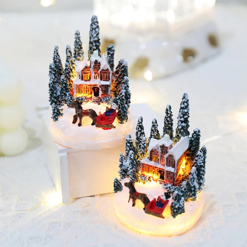 Christmas LED Night Light Mini Luminous House Decoration