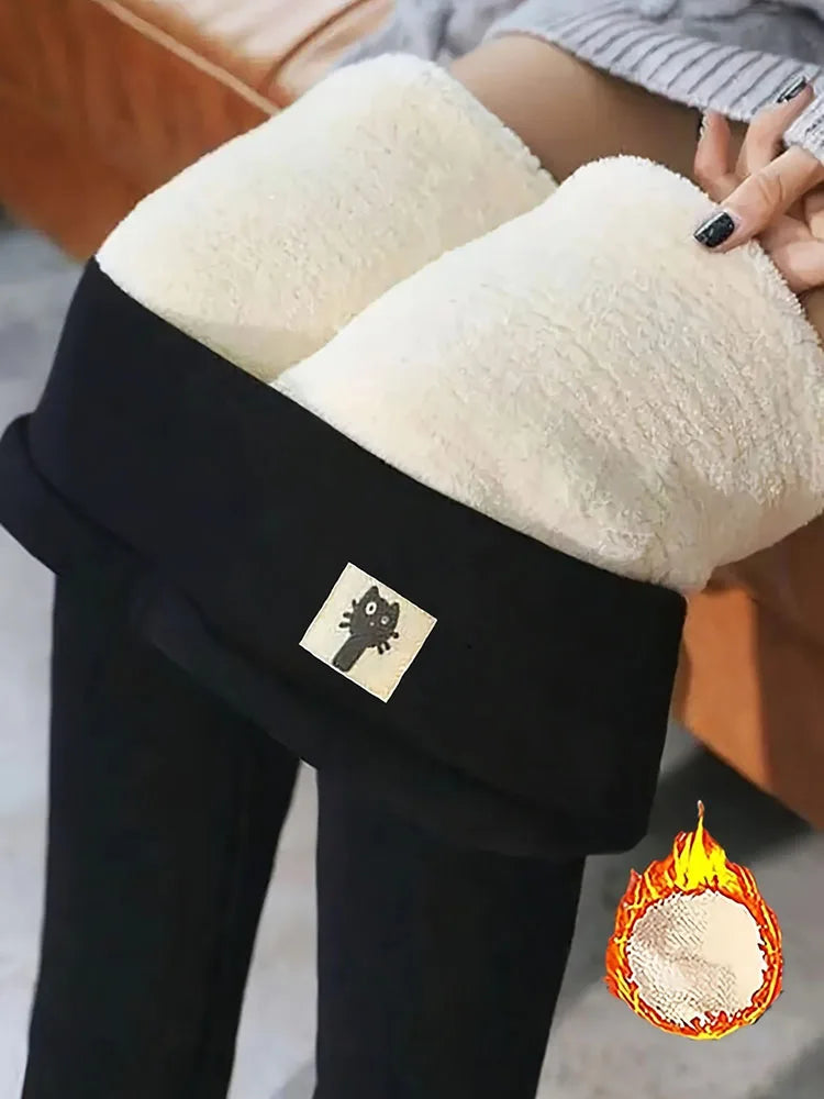 Women's Fleece-Lined Winter Leggings – Warm High-Waist Pants