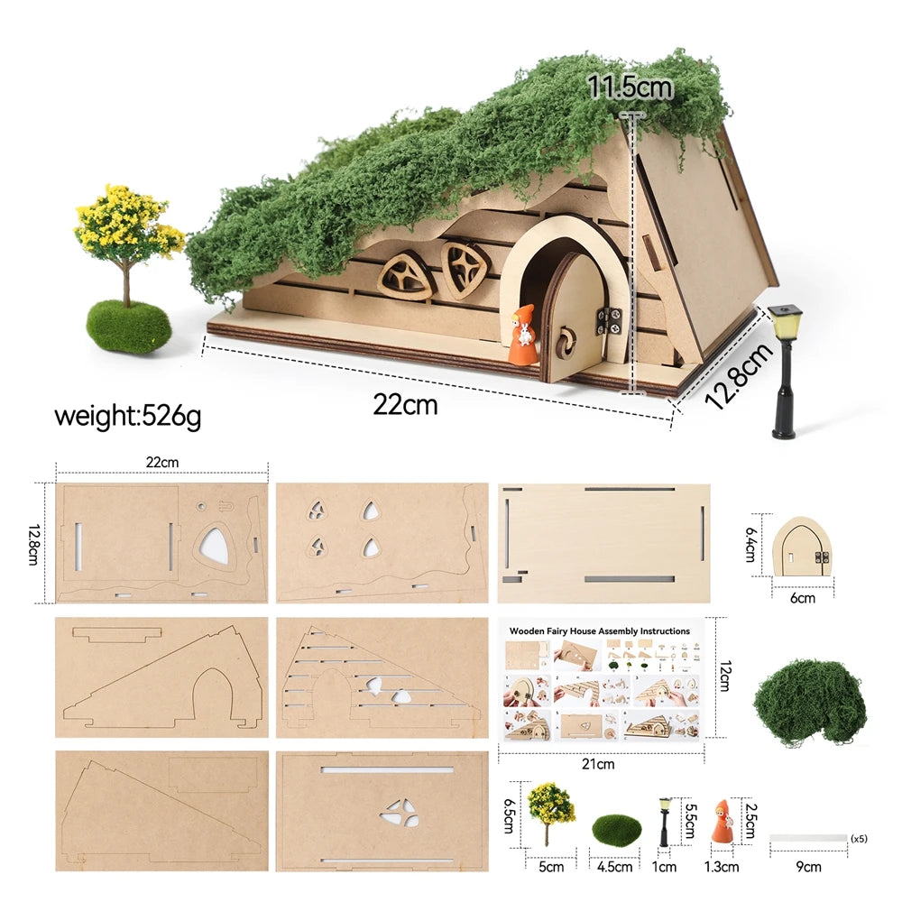 Mini Wooden Fairy Elf Door – Christmas Dollhouse Decoration