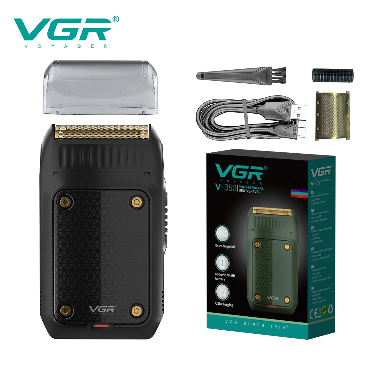 VGR Portable Rechargeable Electric Shaver for Men