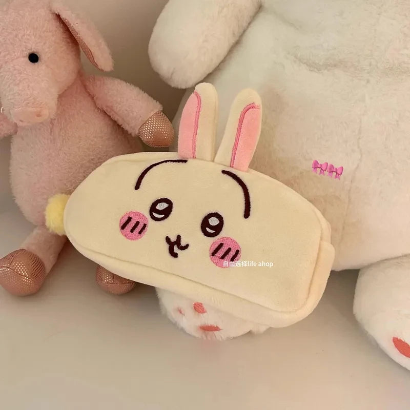 Kawaii Bunny Plush Pencil Case – Cute Soft Pen Bag