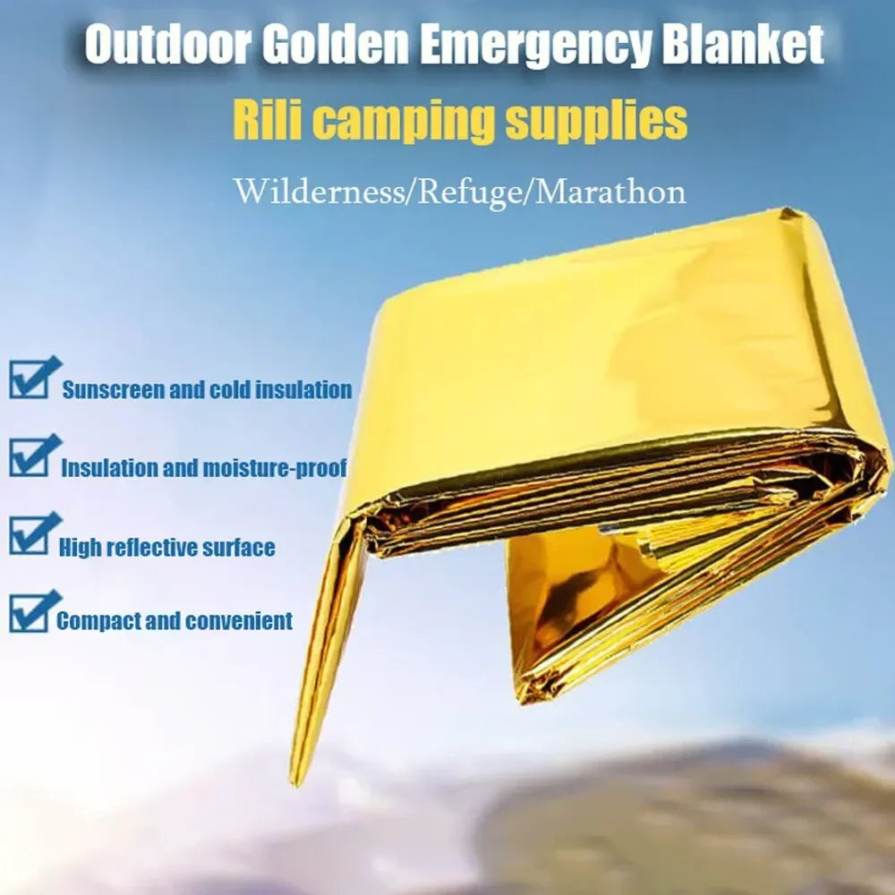 Emergency Thermal Poncho Blanket – Lightweight Foldable Outdoor Survival Cover