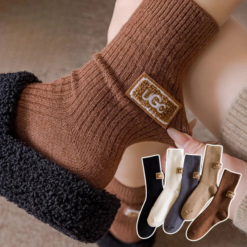 Women's Warm Wool Blend Socks – Soft Cozy Autumn Winter Crew Socks