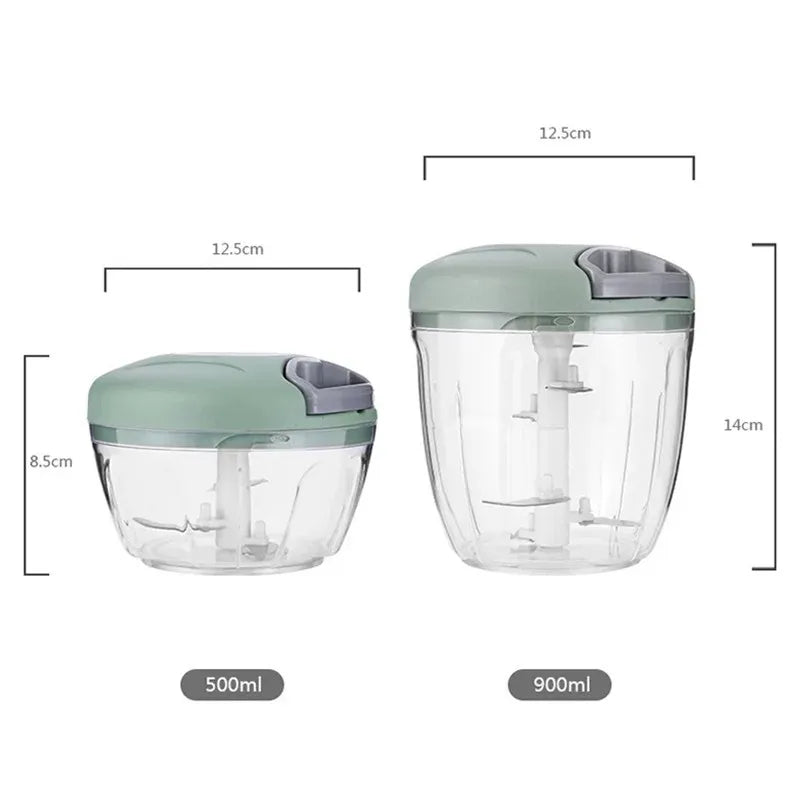 Manual Food Chopper – Mini Vegetable & Garlic Press Cutter
