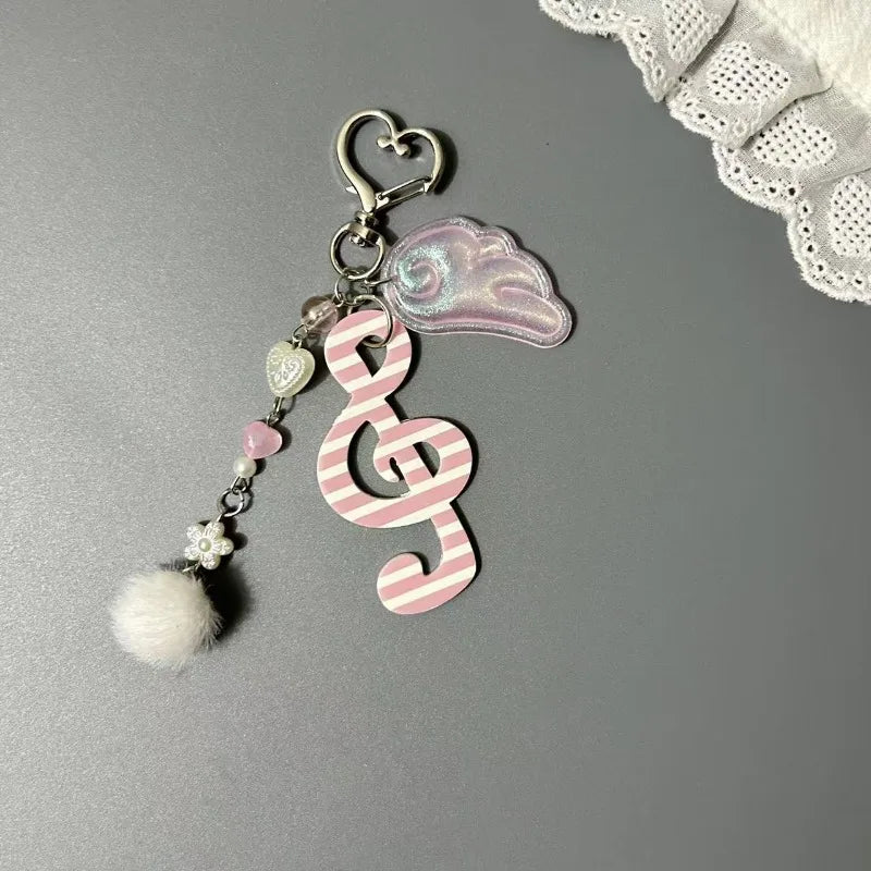Kawaii Retro Music Note Keychain – Cute Bag Charm