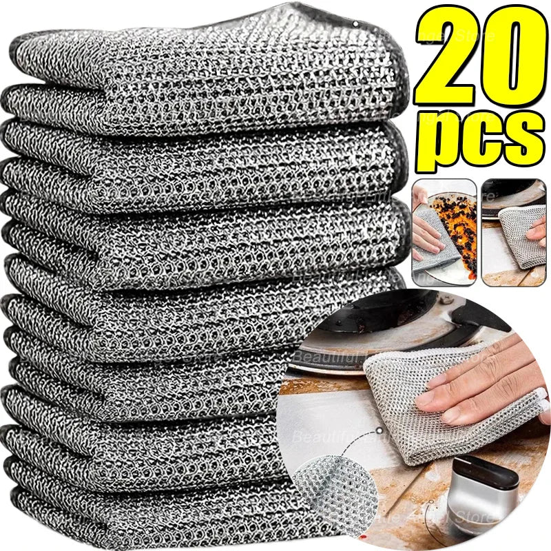 Steel Wire Cleaning Cloth – Reusable Kitchen Scrubbing Pads