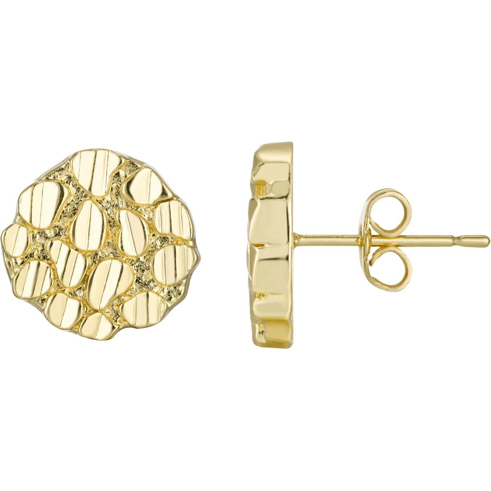 Unisex Gold-Tone Round Stud Earrings