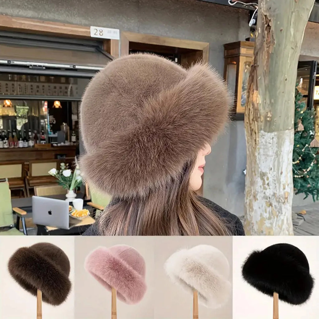 Women's Faux Fur Winter Hat – Soft Warm Cold Weather Cap