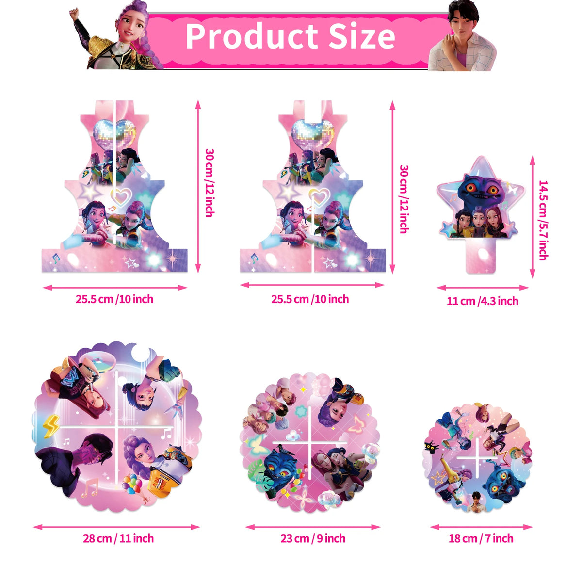 KPOP Demon Hunters 3-Tier Cake Stand – Party Decoration