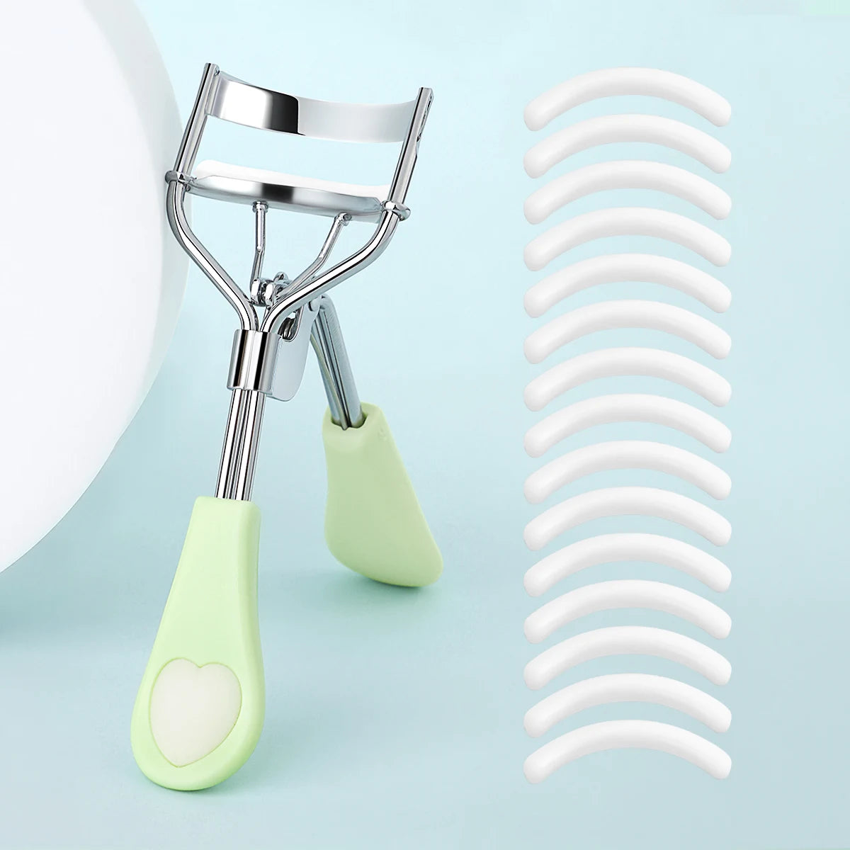 Portable Eyelash Curler with 15 Silicone Replacement Pads