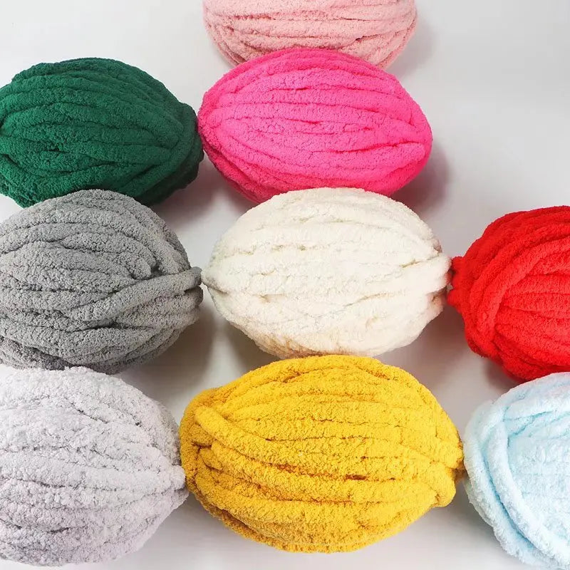 Extra Thick Hand-Knitted Chunky Yarn Blanket