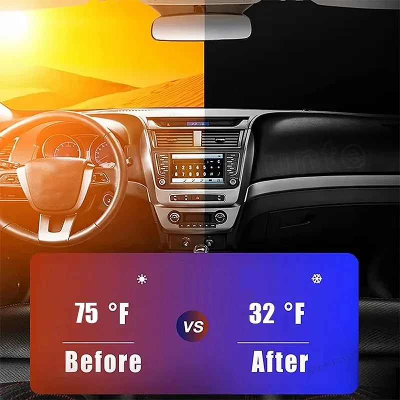Auto Folding Car Windshield Sun Shade – Reflective Front Window Cover