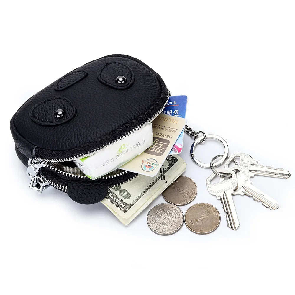 Women's Round Mini Coin Purse with Double Zipper