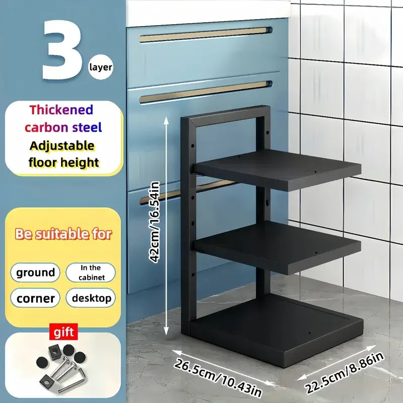 Adjustable Stainless Steel Pot & Pan Organizer Rack