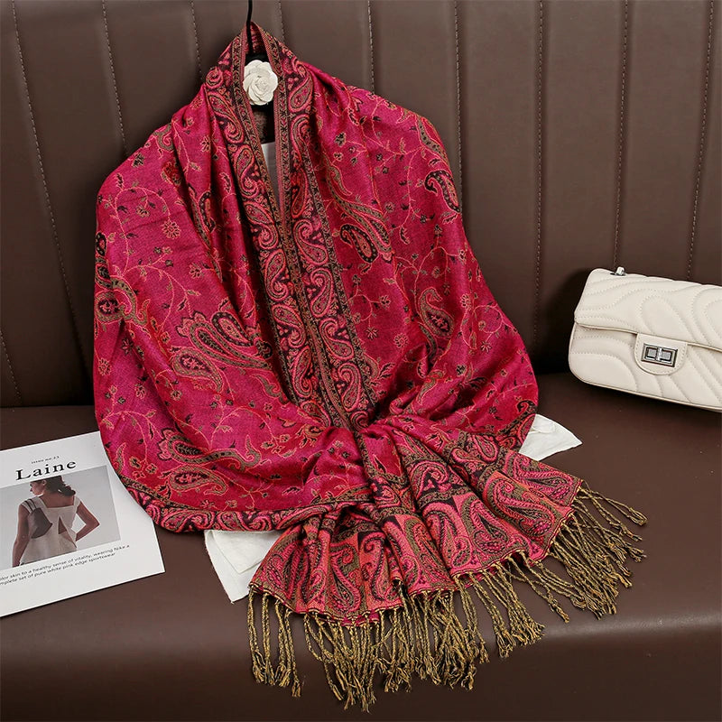 Women's Bohemian Paisley Pashmina Shawl & Wrap Scarf