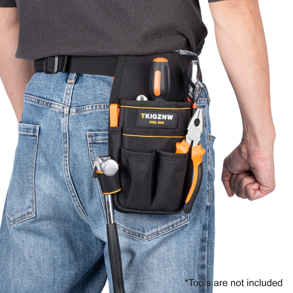 Multi-Pocket Tool Belt Pouch with Screwdriver Loops