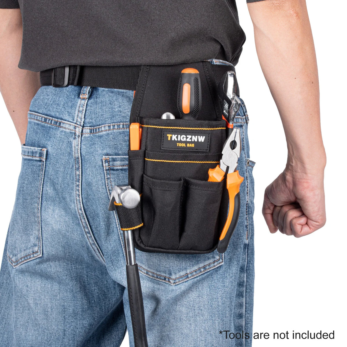 Multi-Pocket Tool Belt Pouch with Screwdriver Loops