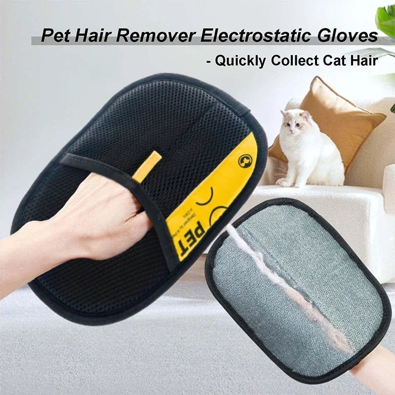 Electric Pet Hair Remover Glove – Reusable Grooming Glove for Cats & Dogs
