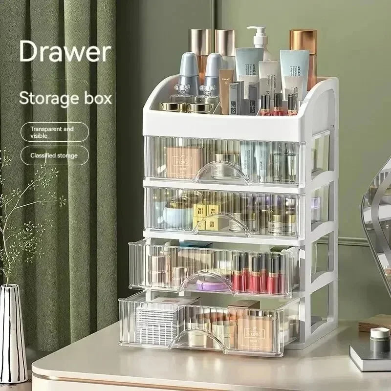 Multi-Layer Drawer Makeup Organizer with Transparent Storage