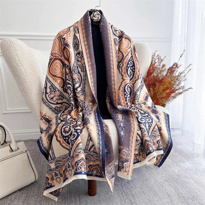 Women's Warm Winter Pashmina Scarf – Elegant Thick Shawl